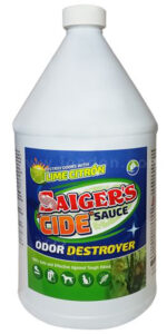 Saiger’s Cide Sauce Lime Citron Odor Destroyer neutralizes odors